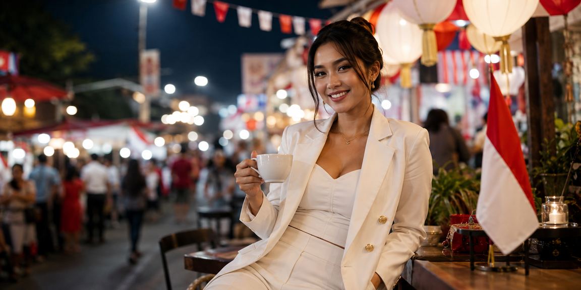Pengguna sedang melihat informasi taruhan olahraga sambil menikmati kopi di kedai Vietnam